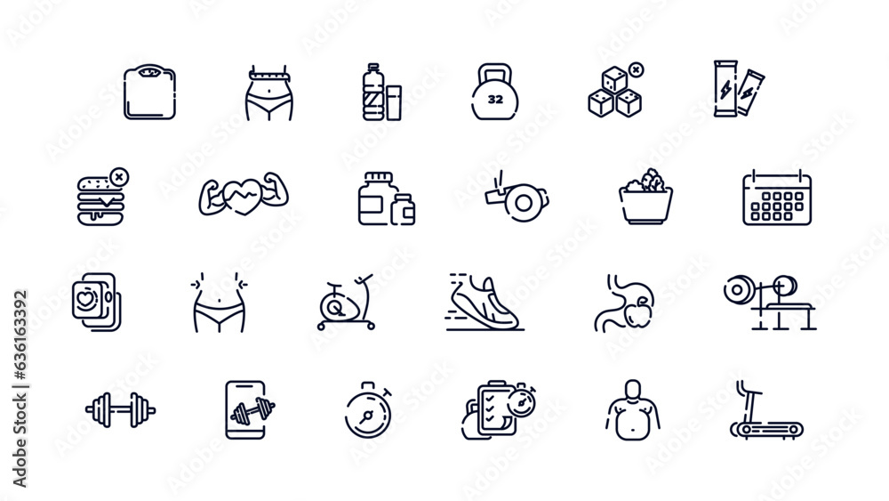 Fitness icon set. Fitness icon set.