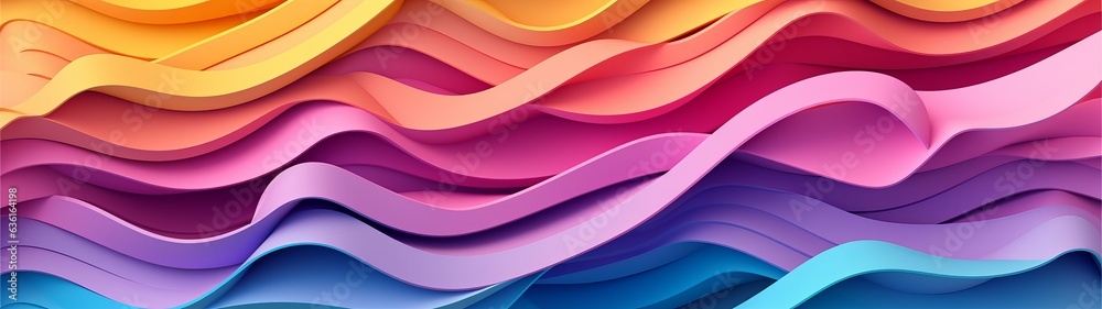Fototapeta premium color gradient expressive papercut layer wallpaper