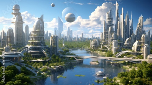 Renewable Metropolis: a futuristic city powered entirely by renewable energy, highlighting the potential of sustainable urban planning | generative ai