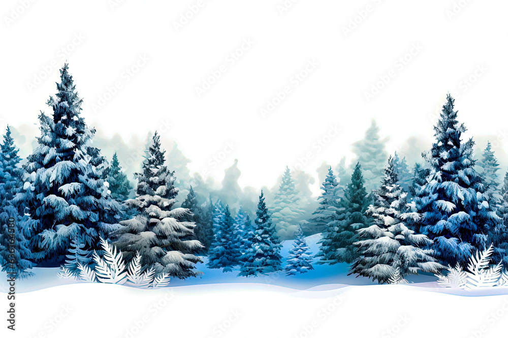 Generative AI illustration of Backgrounds with winter themes and colors with copy space
