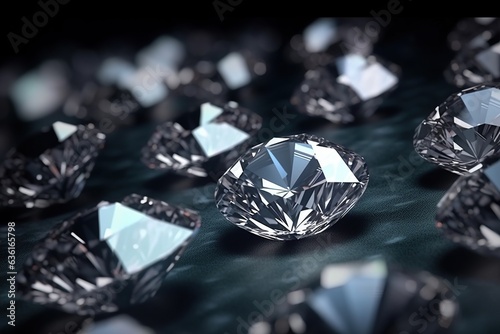 White shiny diamonds gemstone closeup background