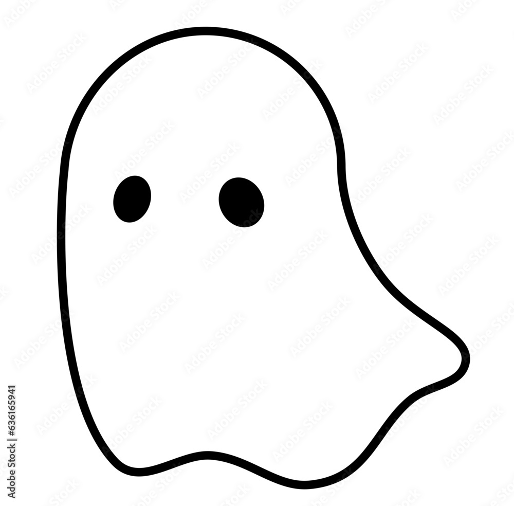 Cute kawaii ghost halloween cartoon outline icon Cute kawaii ghost halloween cartoon outline icon