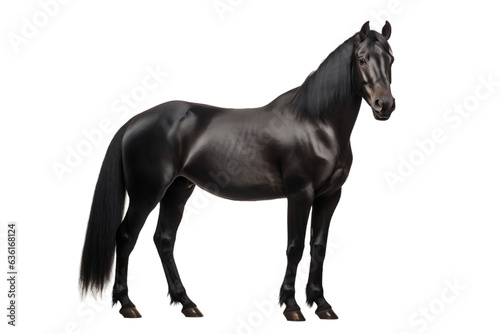 Black Horse Full Body on Transparent Background  Generative Ai