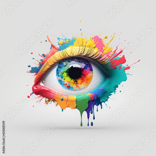 Liquid paint eye icon color...