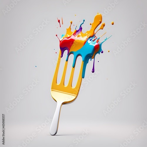 Paint fork icon, painter ar...