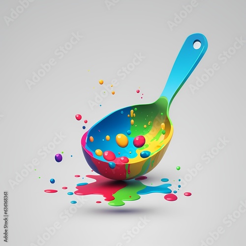 Paint fork icon, painter ar...