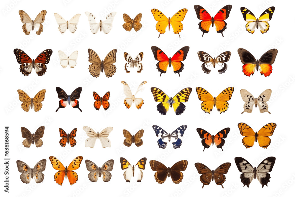 Collection of Exquisite Butterflies. Generative Ai