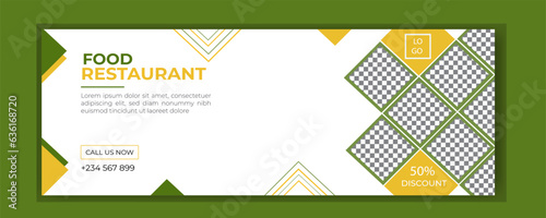 Food design Fasbook cover vector