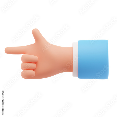 Left direction finger hand gesture