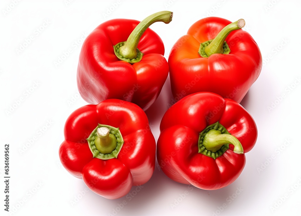 Red sweet bell peppers isolated Red sweet bell peppers isolated