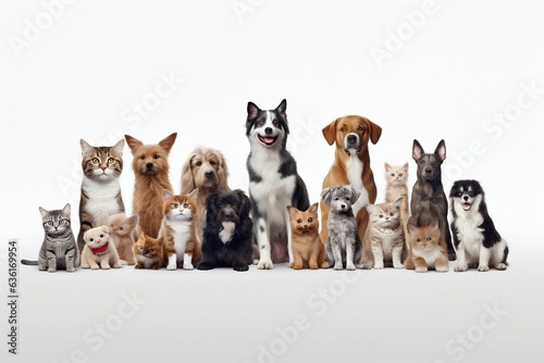 Multiple Cats and Dogs on transparent Background, Generative AI © Cool Free Games
