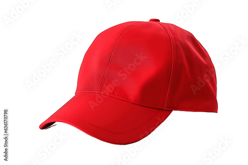 Red Baseball Cap Isolated on transparent background, Generative AI