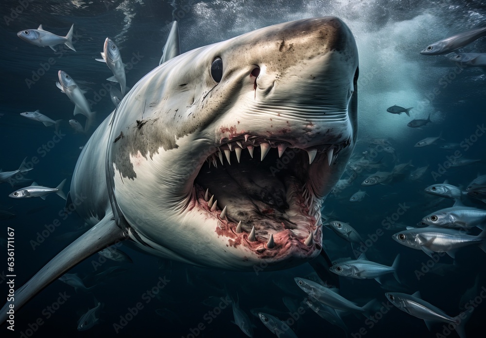 Obraz premium Great White Shark Close up Shot