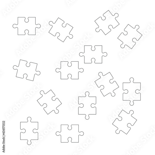 puzzle pieces icons, logo in vector file