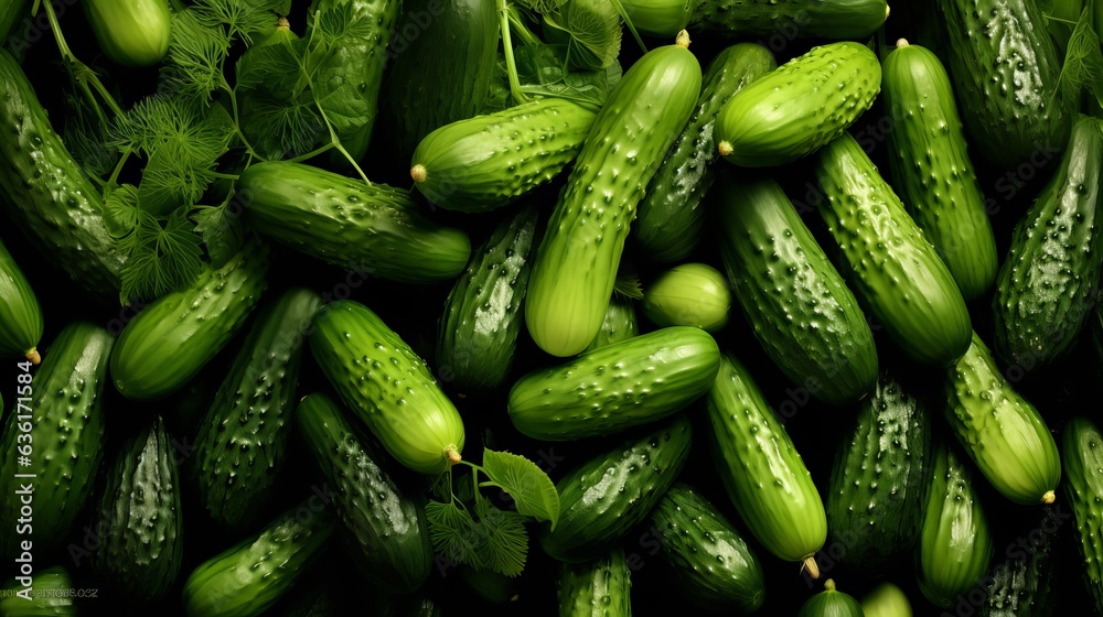 Many fresh cucumbers as background Many fresh cucumbers as background