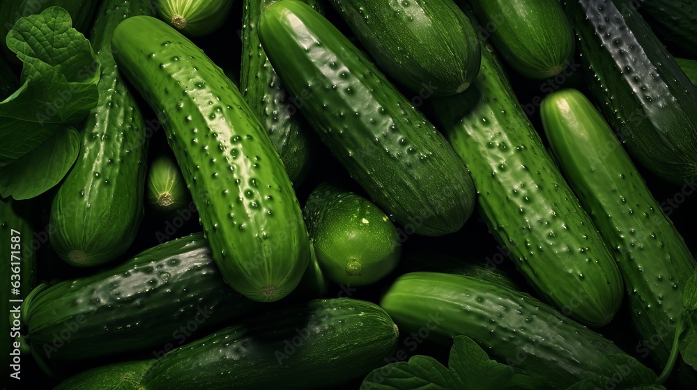 Many fresh cucumbers as background Many fresh cucumbers as background
