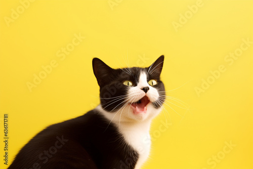 a cute cat is sticking out its tongue © imur
