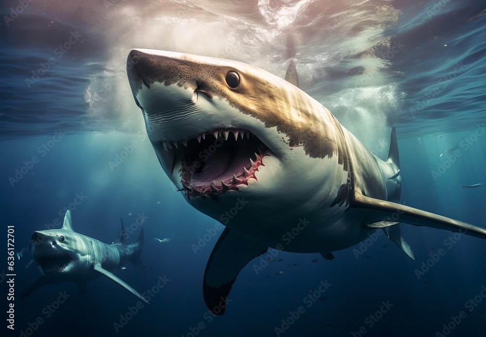 Obraz premium Great White Shark Close up Shot
