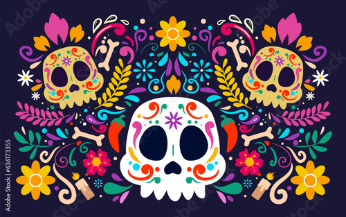 Happy Dia De Muertos Background