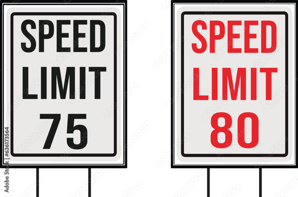 Fototapeta premium speed limit road signs