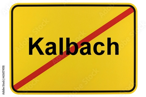 Illustration eines Ortsschildes der Gemeinde Kalbach in Hessen