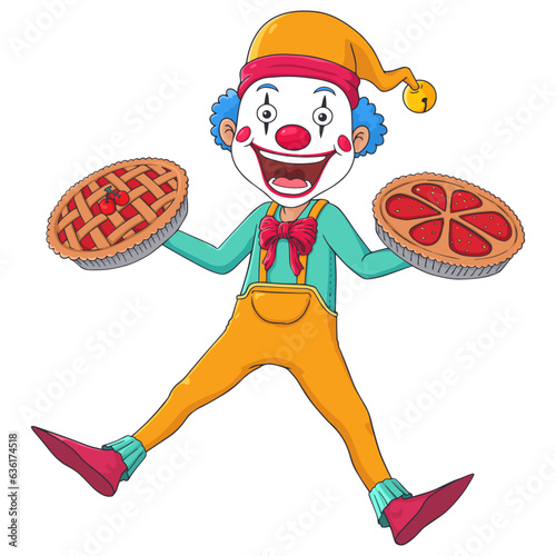 clown holding pies