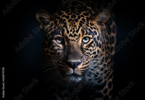 cheetah head against the black background
