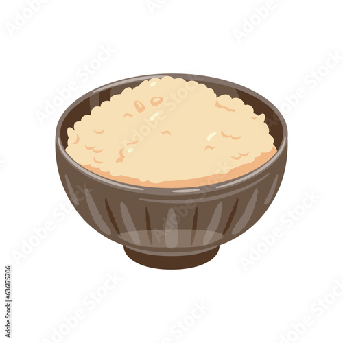 茶碗に盛られた玄米ご飯 photo