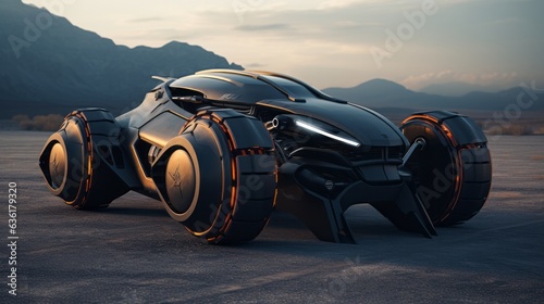 Modern concept vehicles. Hyper futuristic auto, sport car