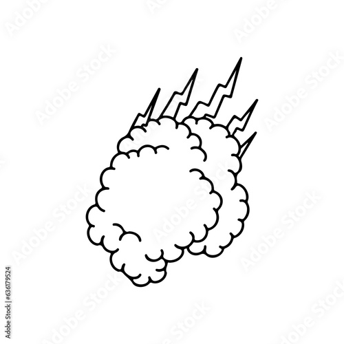 vector illustration of a cloud with lightning