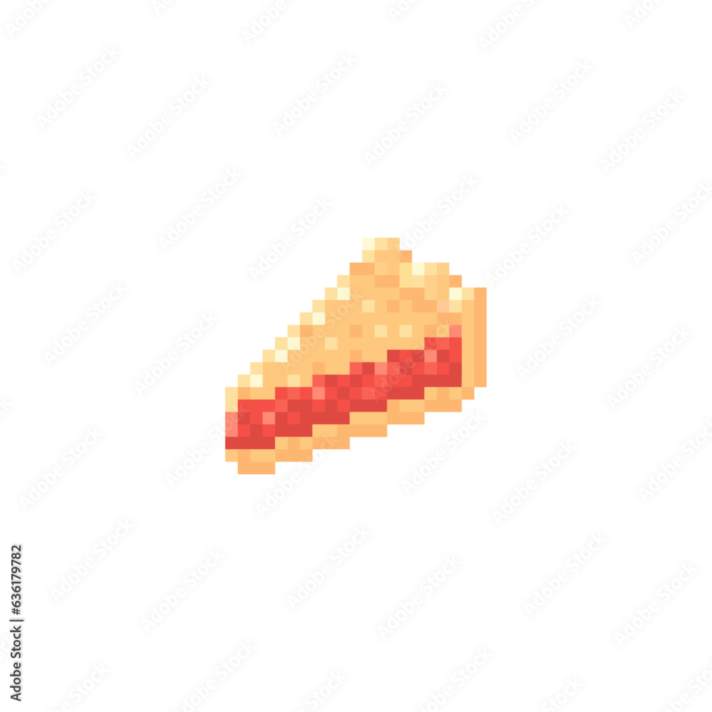 Illustration vector graphic of cherry pie in pixel art style