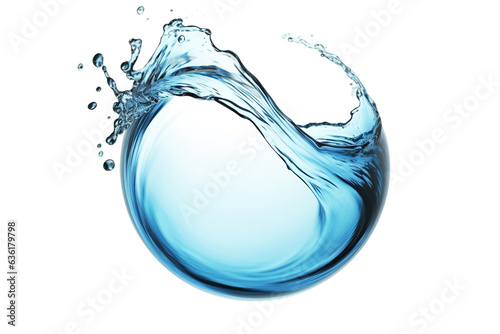 Spherical Water Droplet Isolated on transparent background, Generative Ai