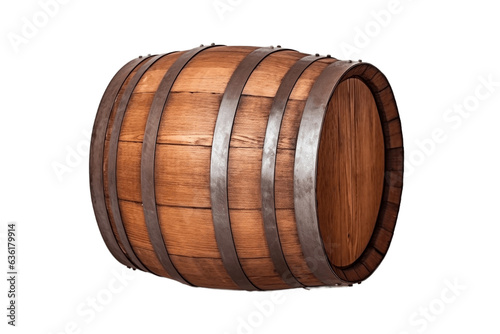 Timeless Craftsmanship Transparent Background Oak Barrel, Generative Ai