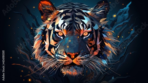 Tiger portrait paper style
