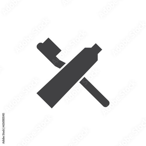 toothbrush and toothpaste icon vector