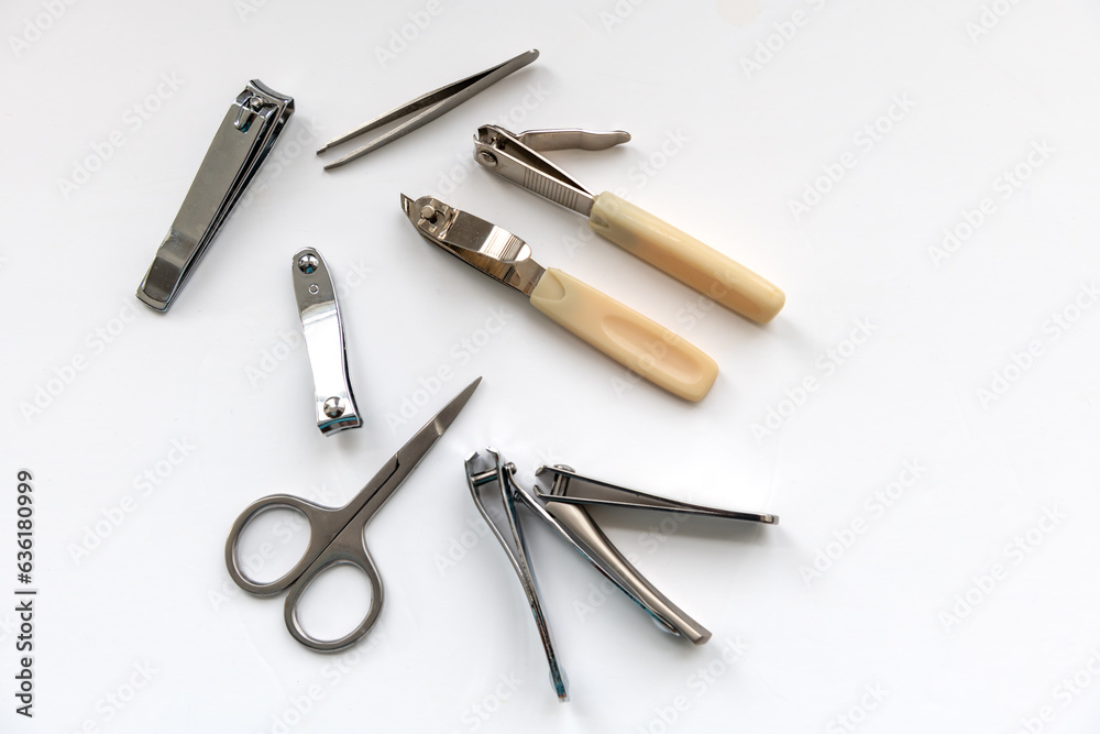 Nail clippers and scissor isolated in white. Nail clippers and scissor isolated in white.
