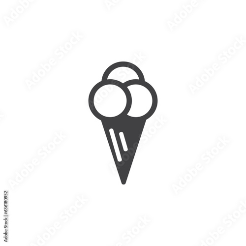 Delicious Ice Cream Cone Icon with Vanilla and Chocolate Flavors