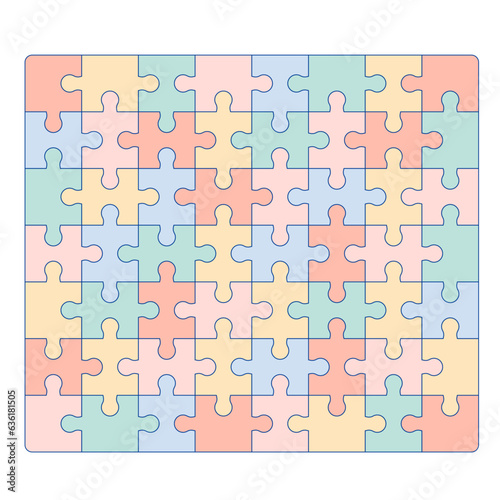完成したカラフルなジグソーパズルのイラスト