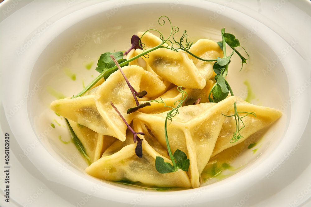 delicious dumplings in a deep dish delicious dumplings in a deep dish