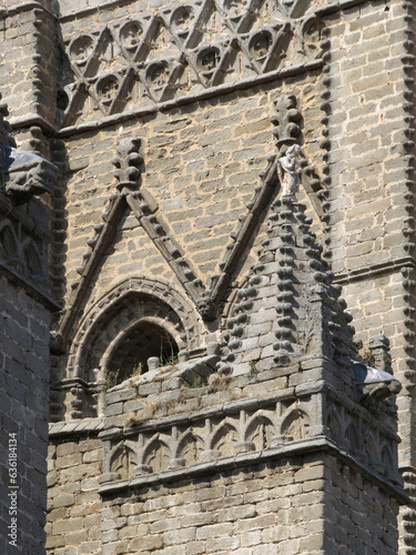 Cathedral of Avila. Spain.
Detail of the bell tower, crenels and pinnacles. (12th-14th centuries).
UNESCO World Heritage.