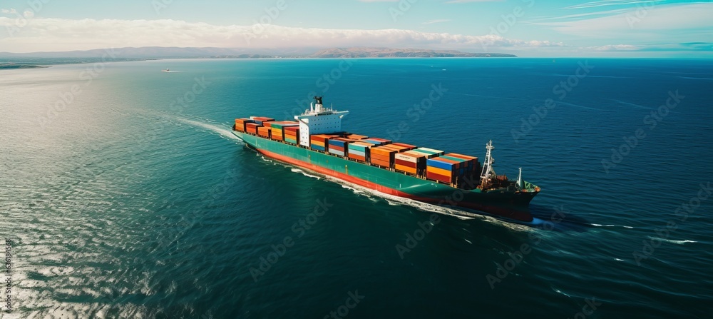 Fototapeta premium International by container cargo ship boa