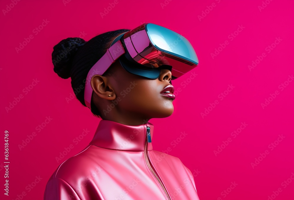 girl with futuristic vr glasses
