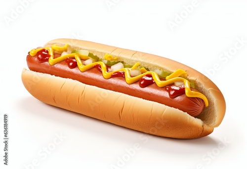Hot dog on white background