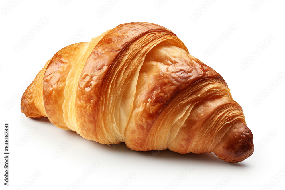 Fresh butter croissant on a white background. Fresh butter croissant on a white background.