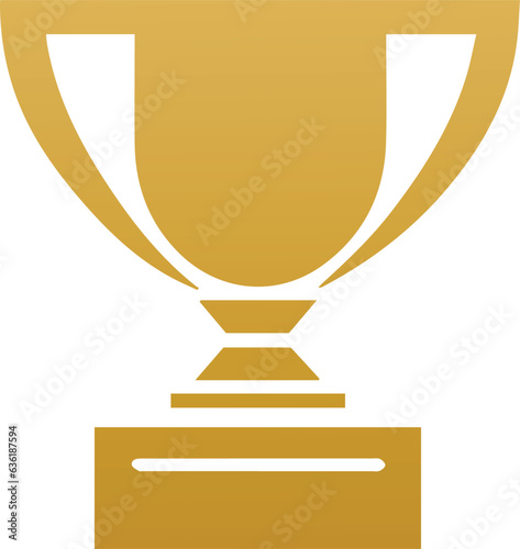 Award winner golden Tropy design. Champion sign. Leadership happy successful. Victory prize tropy graphic design symbol. Vector and PNG illustration.