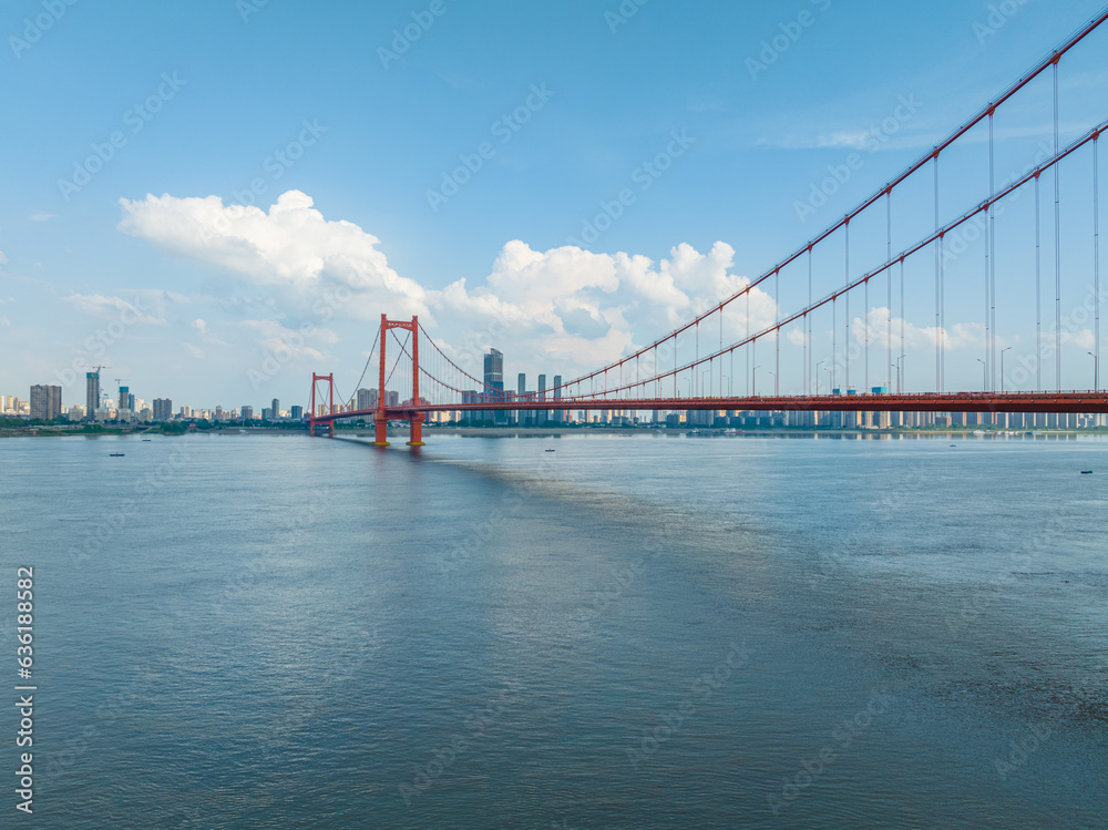 Wuhan YingWuzhou Yangtze River Bridge scenery Wuhan YingWuzhou Yangtze River Bridge scenery