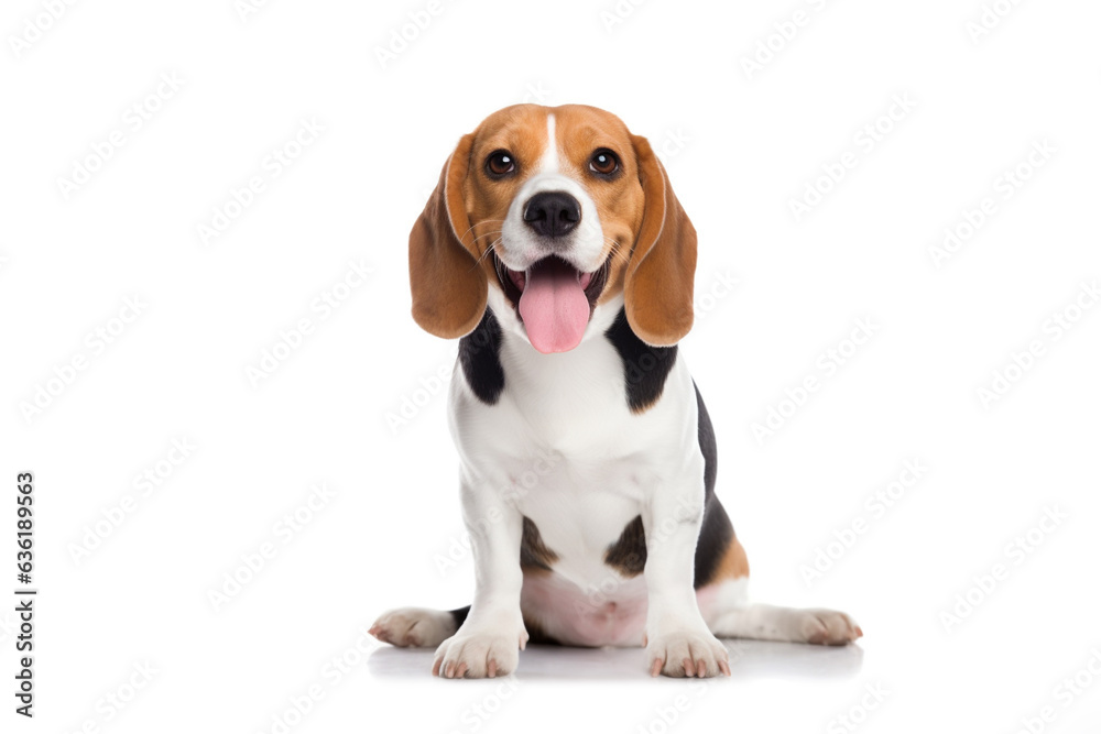 Cute Beagle puppy isolated on white background. 