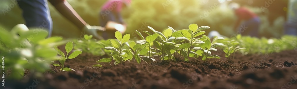 plants in ground that are planted by hands plants in ground that are planted by hands