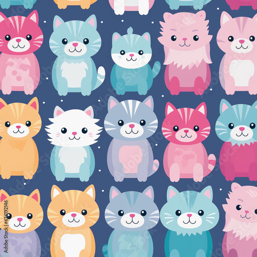 seamless pattern with cats