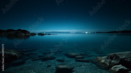 night view of the sea